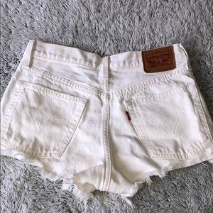 White Levi Denim Shorts